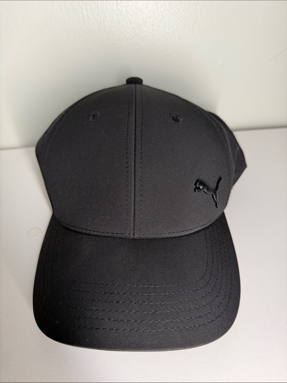 Puma Black Men's Curved-Brim Logo Cap